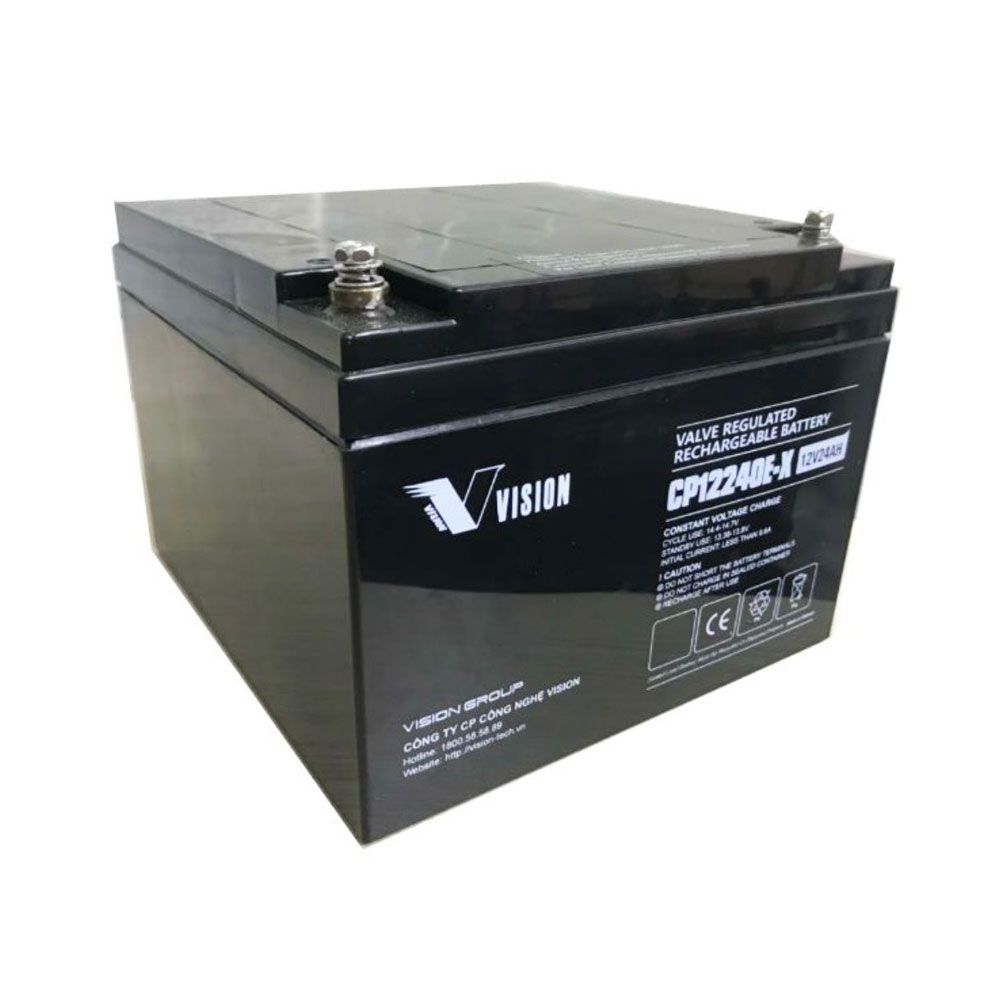 Ắc quy Vision 12V, 24Ah CP12240E-X dùng cho UPS, loa kéo, cửa cuốn, thang máy