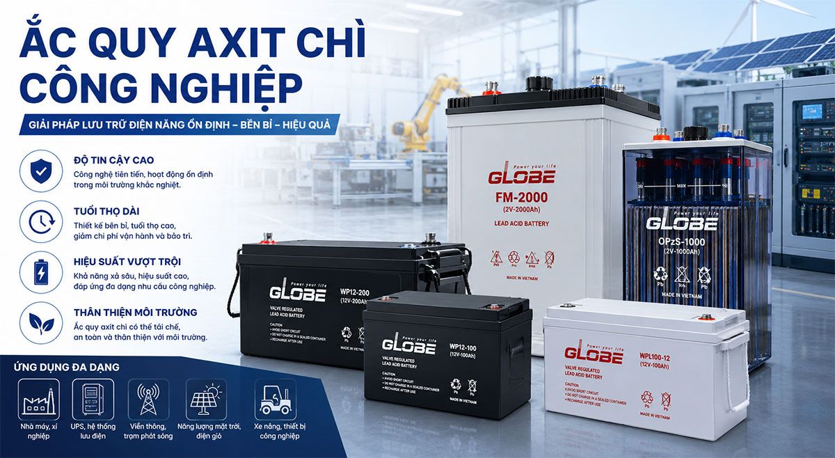 Ắc quy axit chì công nghiệp