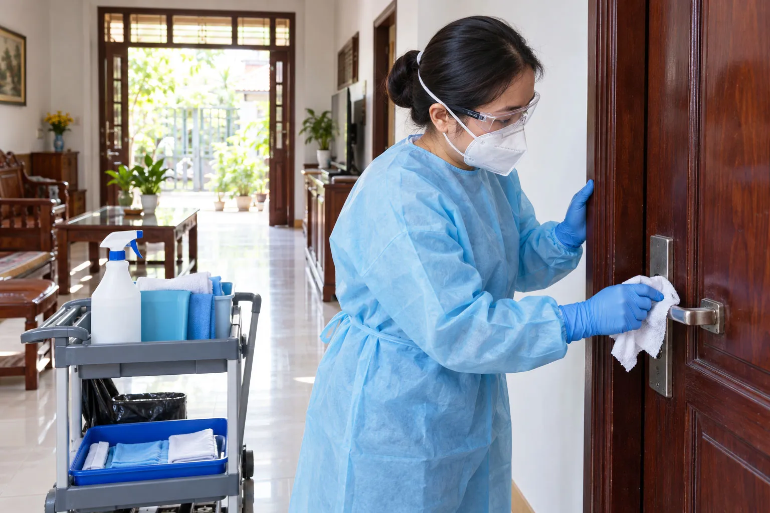 Hướng dẫn Khử trùng và xử lý môi trường khu vực có bệnh nhân COVID-19 tại cộng đồng